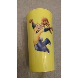 Nesquik Set of 2 Yellow Plastic Cups, Bunny Chocolate Milk, Collectible Nesquick